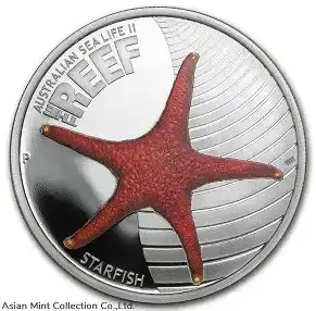 2011 Australia 50 Cents 1/2 oz Silver Starfish Proof (w/Box) THE REEF Series physical World Coins Perth Mint