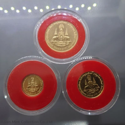 1996 - Gold Coins set face price 1500-3000-6000 Baht Commemorative the Golden Jubilee