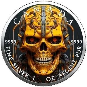 2023 Canada Cyber Skull 1 oz Silver Color Coin - COLOR EDITION