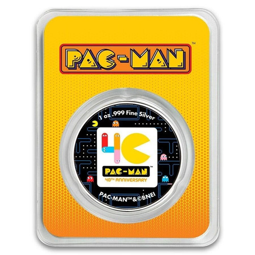 2020 Niue PAC-MAN 1 oz Colorized SILVER Coin in TEP ~ 40th Anniversary Pacman