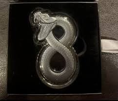 2023 Chad 2 oz Silver Figure Eight Black Mamba Shaped High Relief Coin .999 Fine