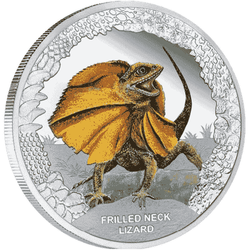 2013 - Australia's Remarkable Reptiles Frilled Neck Lizard 1oz