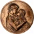 Bronze medal, mother and child, signed G. Prud'Homme