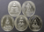 Panchapakee Buddha Coin, silver, large print, commemorative of the Golden Jubilee of His Majesty King Rama IX, year 1996, complete with box, set of 5 coins.