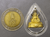 Phra Phuttha Chinnarat amulet, silver plated with gold, small size, commemorative edition for the 6th cycle birthday of King Rama IX, created by the People's Eye Protection Foundation in 2542 BE (1999 CE), with original box.