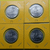 Complete set of 1 Baht coins featuring Wat Phra Kaew on the reverse, with codes from 25-26-27-28 (B.E. 2525), uncirculated.