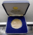 Commemorative coin for the opening of the new building of the Treasury Department, blackened copper, size 4 cm., year 1992, with leather box, rare.