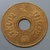 1 satang coin with holes, made of copper, year 1918 (printed with cold numbers), unused, old stock