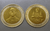 Set of 2 coins, 10 baht, two colors, Kanchanaphisek, Rama 9, Thai block and Italian block, year 1996, unused.