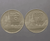 A pair of 1 baht coins, circulating "short gable - long gable", 1986, slightly used, good condition.