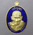 The auspicious coin of Luang Pu Sila Sirichanto (separate committee set, antique gold plated, blue enamel) commemorating the 80th birthday of Dharma Uthayan, Kalasin Province, year 2024.