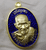 The auspicious coin of Luang Pu Sila Sirichanto (separate committee set, antique gold plated, blue enamel) commemorating the 80th birthday of Dharma Uthayan, Kalasin Province, year 2024.