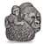 2023 - 1 Oz Silver Coin Chad 5000 CFA Gorilla & Child Shaped Antiqued High Relief