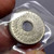 1945 - Thailand 10 Satang Tin Coin - Bua Kanok Khaeng Singh Pattern, unused, old stock physical Thailand 
