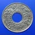 Silver coin, 5 satang hole, Kanok Khaeng Singh pattern, 1941, used