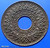Copper Money 1 satang in 1941, Satang with holes, Pikun flower pattern, unused.
