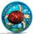 2022 - 1 oz Silver New Zealand Sea Turtle - Space colored and painted w Box & COA