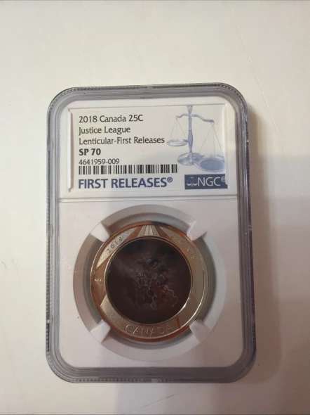 2018 CANADA JUSTICE LEAGUE NGC SP70 FIRST RELEASES LENTICULAR 3D QUARTER RARE