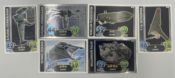 Rebel Alliance Starships Glitter Foil Card Lot (6 Cards) Star Wars Force Attax