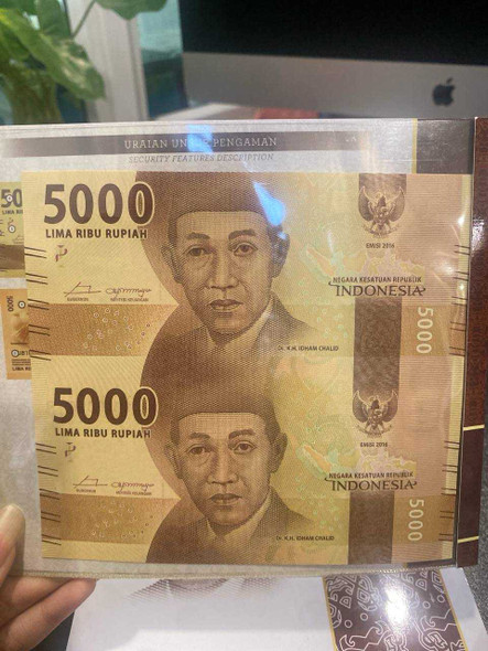 Indonesia 5000 Rupiah 2016/2017 P 156b Fancy SOLID 8 - DBJ 888888 UNC PMG 66 EPQ