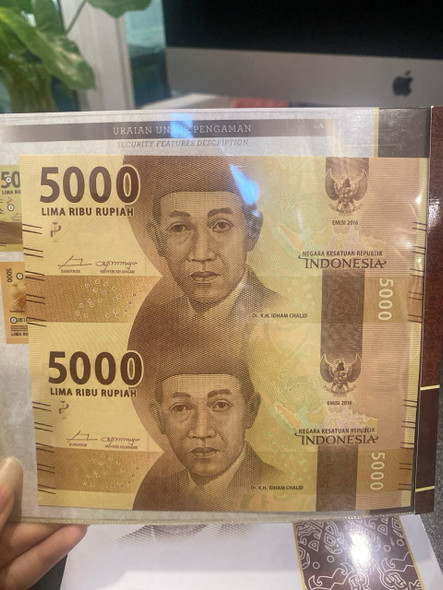 Indonesia 5000 Rupiah 2016/2017 P 156b Fancy SOLID 8 - DBJ 888888 UNC PMG 66 EPQ