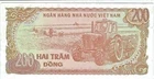 Viet Nam 200 Hai Tram Dong 1987 Ho and Tractor Uncirculated Banknote