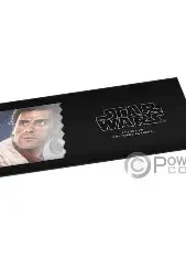 POE DAMERON Star Wars Force Awakens Foil Silver Note 1$ Niue 2019