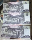 NORTH KOREA 5 WON 2002 TRIS BANKNOTES SPECIMEN FLOWER PRINT UNC