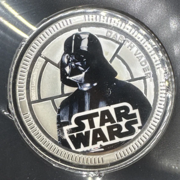 2011 Star Wars Darth Vader Collectible Silver Plated Coin In Capsule & Packaging