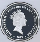 2013 Pitcairns S$2 NGC PF 70 Ultra Cameo Giant Coconut Crab Colorized
