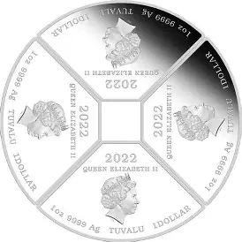 2022 4 oz Australia Lunar Series "Year of the Tiger" 4 Silver Coin Quadrant Proof Set