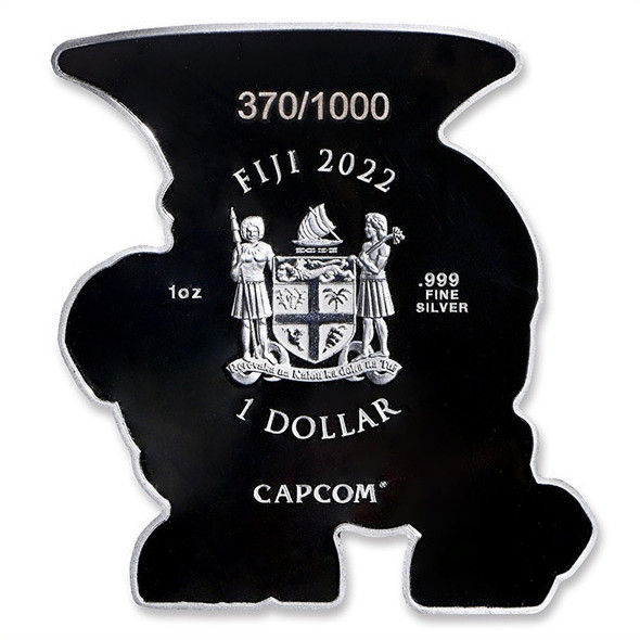 2022 1 oz Fiji Silver Street Fighter Series Guile Shaped Coin