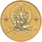 2022 Perth Mint Diwali Medallion 1oz Silver Gilded Coin In Box