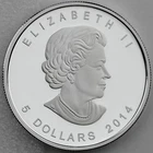 2014 $5 Five Blessings, Chinese Symbol of Wish for Good Fortune 1 oz Pure Silver