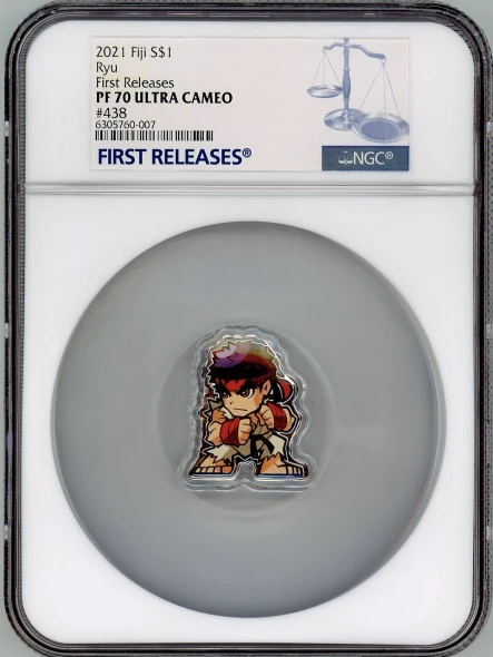 RYU MINI STREET FIGHTER 2021 FIJI 1oz Fine Silver Colored Coin
