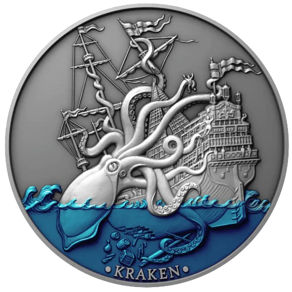 Silver coin SEA MONSTER KRAKEN Mythical Creatures 2 oz Niue 5 dollars