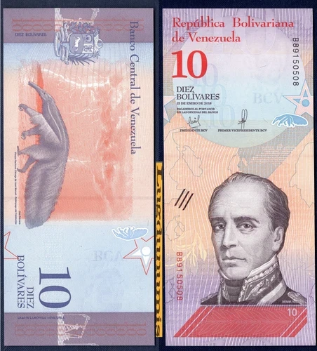 Venezuela 10 Bolivares 1/1/2018 NEW UNC Republica Bolivariana de Venezuela