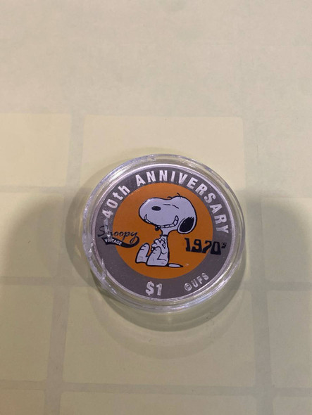 2008 cook island s Perth mint minted $1 snoopy 40th anniversary 1 oz colorized silver proof coin