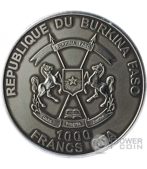 MAMMOTH PRESTIGE Set Real Eyes 1 Oz Silver Coin 1000 Francs Burkina Faso 2015
