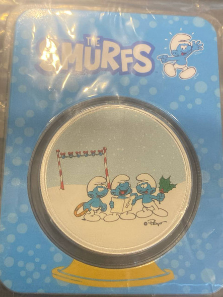 2023 - Smurfs Smurfs Christmas Carol 1 Oz 999 Silver Colored Niue ST/BU