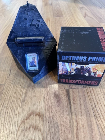Tuvalu 1 dollar Transformers Optimus hologram colored proof silver coin 2014