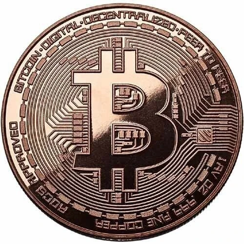 1 OZ BITCOIN CRYPTO BLOCKCHAIN MINT ROUND 1 Oz .999 Pure Fine Copper BU