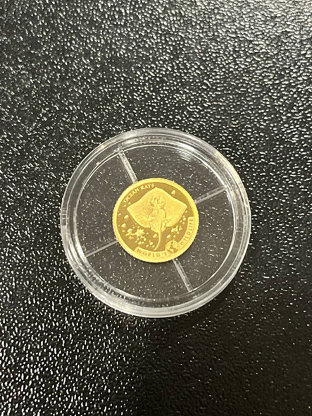 2023 - World's Wildlife (5.) Ray Gold Coin 0.5 Grams Congo 10 Francs PP / Proof