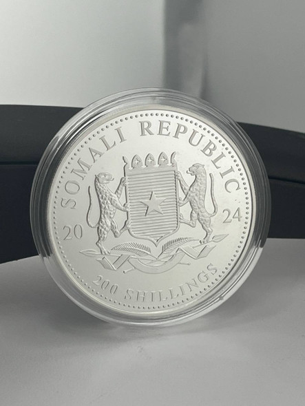 2024 2 OZ SILVER PROOF ELEPHANT AFRICAN WILDLIFE RARE COIN!