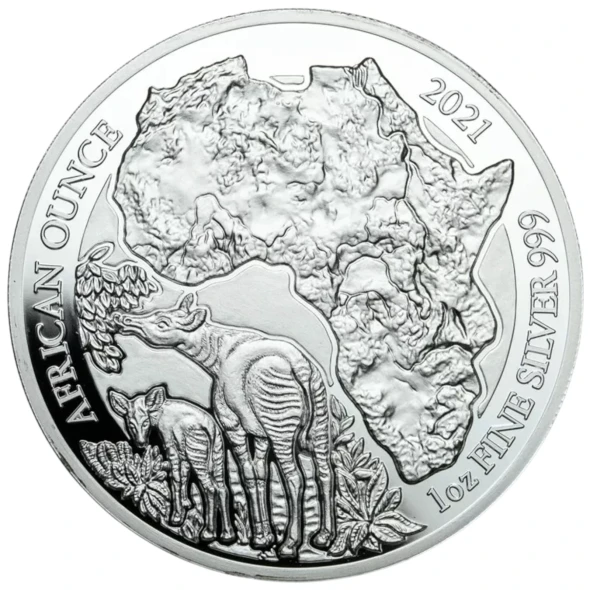 RWANDA. 1 OUNCE SILVER. "AFRICAN OUNCE". 2021.