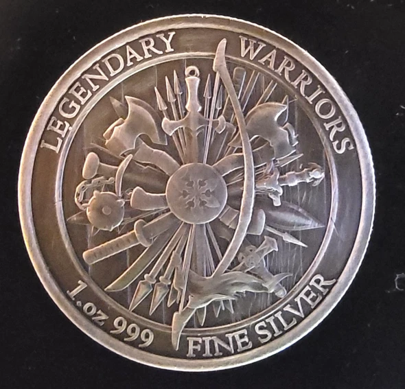 Geronimo Legendary Warriors Antique Finish Vtg-999 Silver 1 Oz Ounce Art Coin