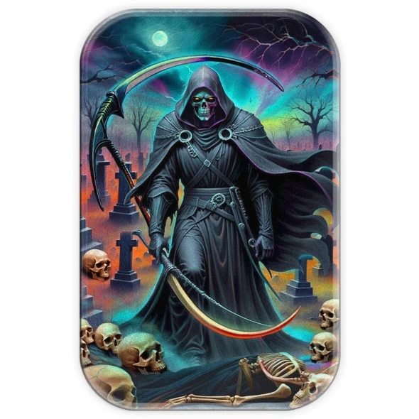 2024 Grim Reaper 2 oz .999 Silver Antiqued Colorized Cast Bar in Box w/ COA
