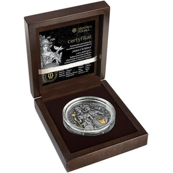 Hera &amp; Juno 2 oz Antique finish Silver Coin 5$ Niue 2022