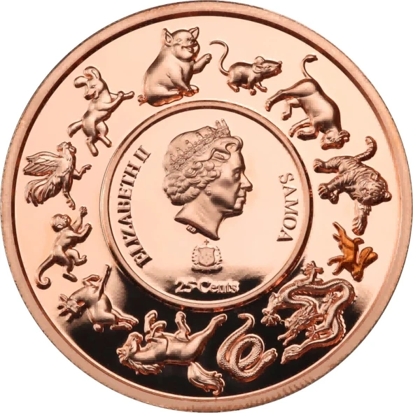 Samoa Twelve zodiac -（Tiger+Rabbit+Dragon+Snake） Copper Coin