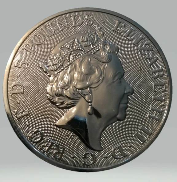 2020 Silver Queens Beasts White Lion of Mortimer 2Oz 999 24k Gilded Coin Edition